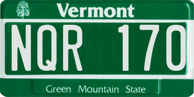 VT license plate NQR170