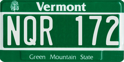 VT license plate NQR172