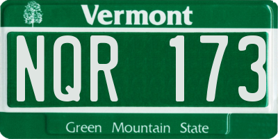VT license plate NQR173