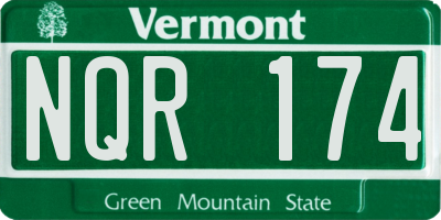 VT license plate NQR174