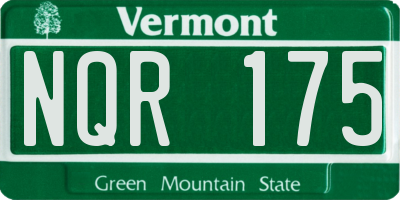 VT license plate NQR175