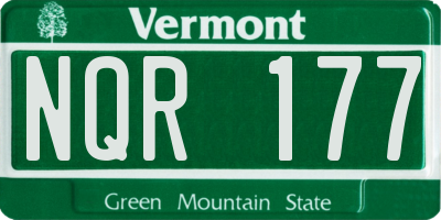VT license plate NQR177