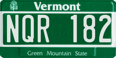 VT license plate NQR182