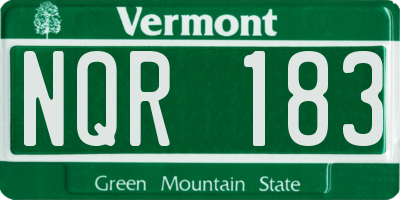VT license plate NQR183