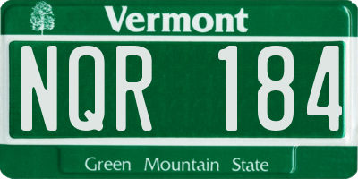 VT license plate NQR184