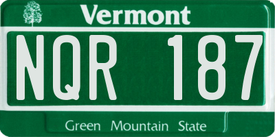 VT license plate NQR187