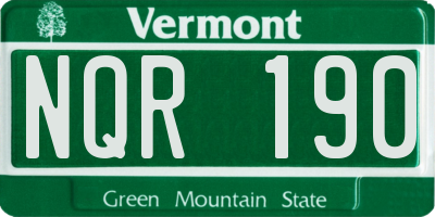 VT license plate NQR190