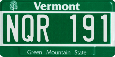 VT license plate NQR191