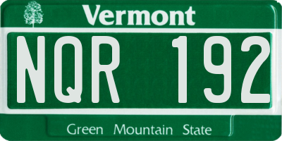 VT license plate NQR192