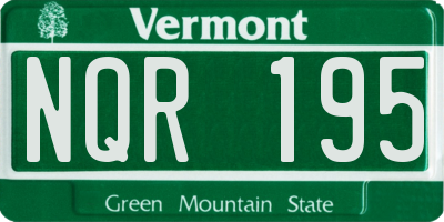 VT license plate NQR195