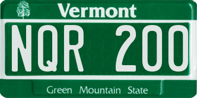 VT license plate NQR200