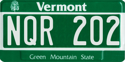 VT license plate NQR202