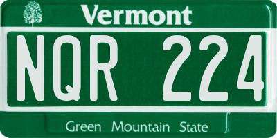 VT license plate NQR224