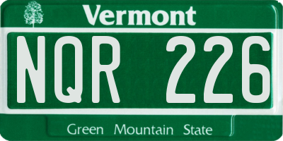 VT license plate NQR226