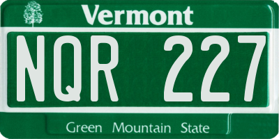 VT license plate NQR227