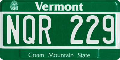 VT license plate NQR229