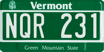 VT license plate NQR231