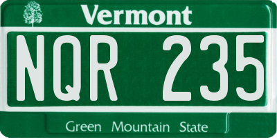 VT license plate NQR235