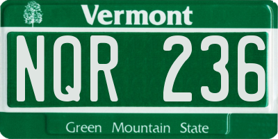 VT license plate NQR236