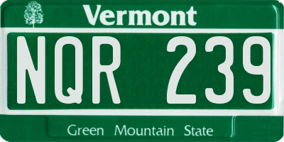 VT license plate NQR239