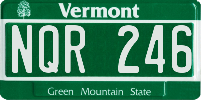 VT license plate NQR246