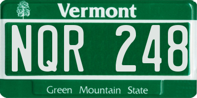 VT license plate NQR248