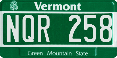 VT license plate NQR258