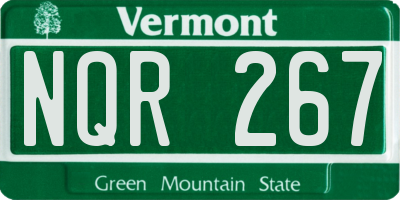 VT license plate NQR267