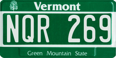 VT license plate NQR269