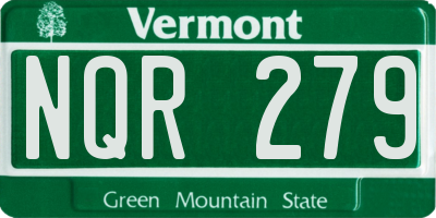 VT license plate NQR279