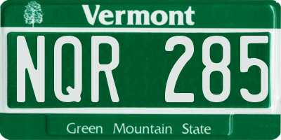 VT license plate NQR285