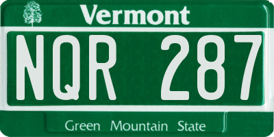 VT license plate NQR287