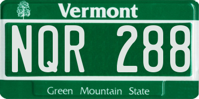VT license plate NQR288