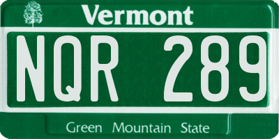 VT license plate NQR289
