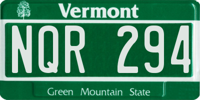 VT license plate NQR294