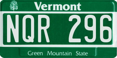 VT license plate NQR296