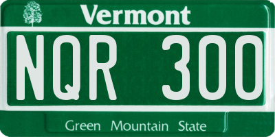 VT license plate NQR300