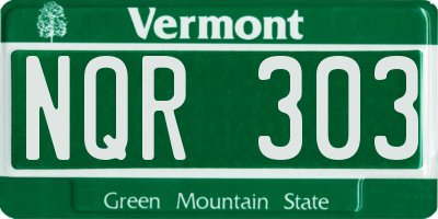 VT license plate NQR303