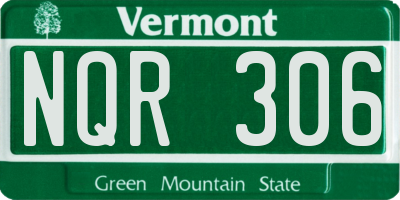 VT license plate NQR306