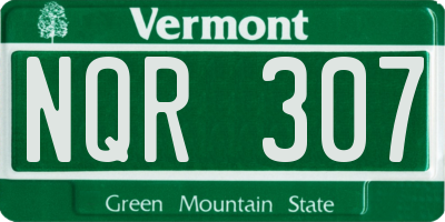 VT license plate NQR307