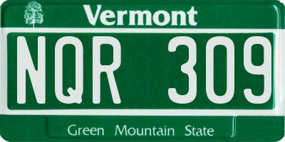 VT license plate NQR309