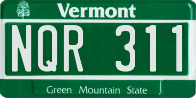 VT license plate NQR311