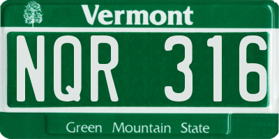 VT license plate NQR316