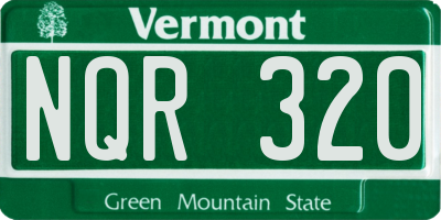 VT license plate NQR320