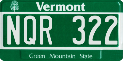 VT license plate NQR322