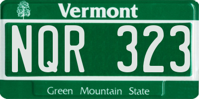 VT license plate NQR323