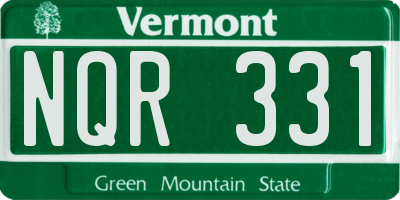 VT license plate NQR331