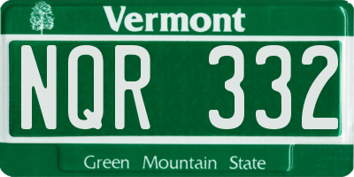 VT license plate NQR332