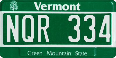 VT license plate NQR334