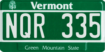 VT license plate NQR335